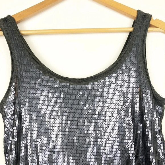 VINCE. | Gray Sequin Tank Dress - Picture 3 of 8